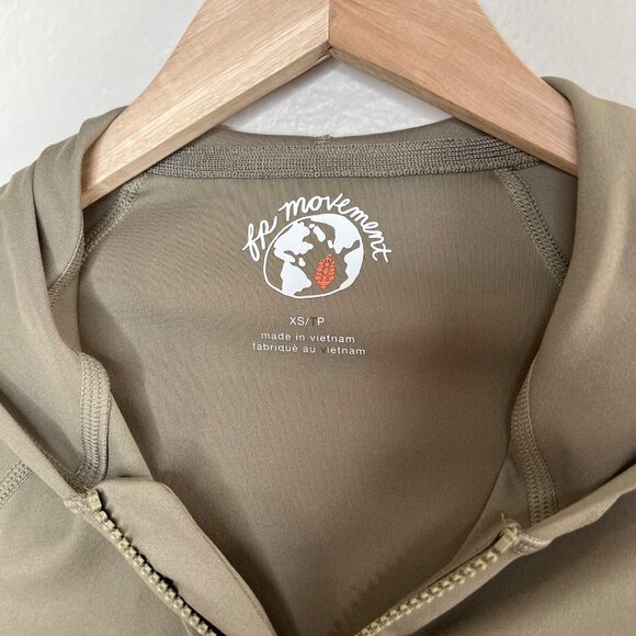 Free People Movement Olive Green Playin for Keeps Zip-Up Jacket XS - Picture 2 of 9